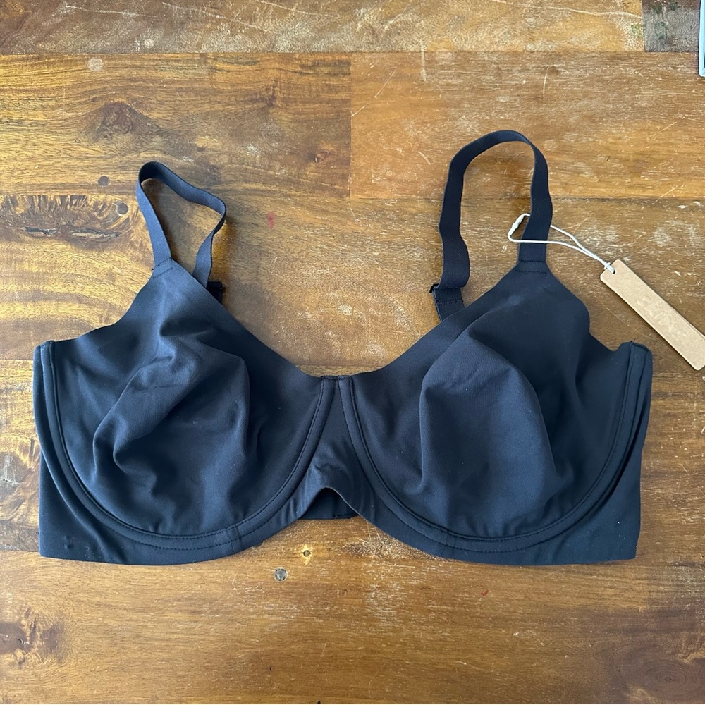 SKIMS Black Unlined‎ Demi Bra with Underwire 42DD NWT